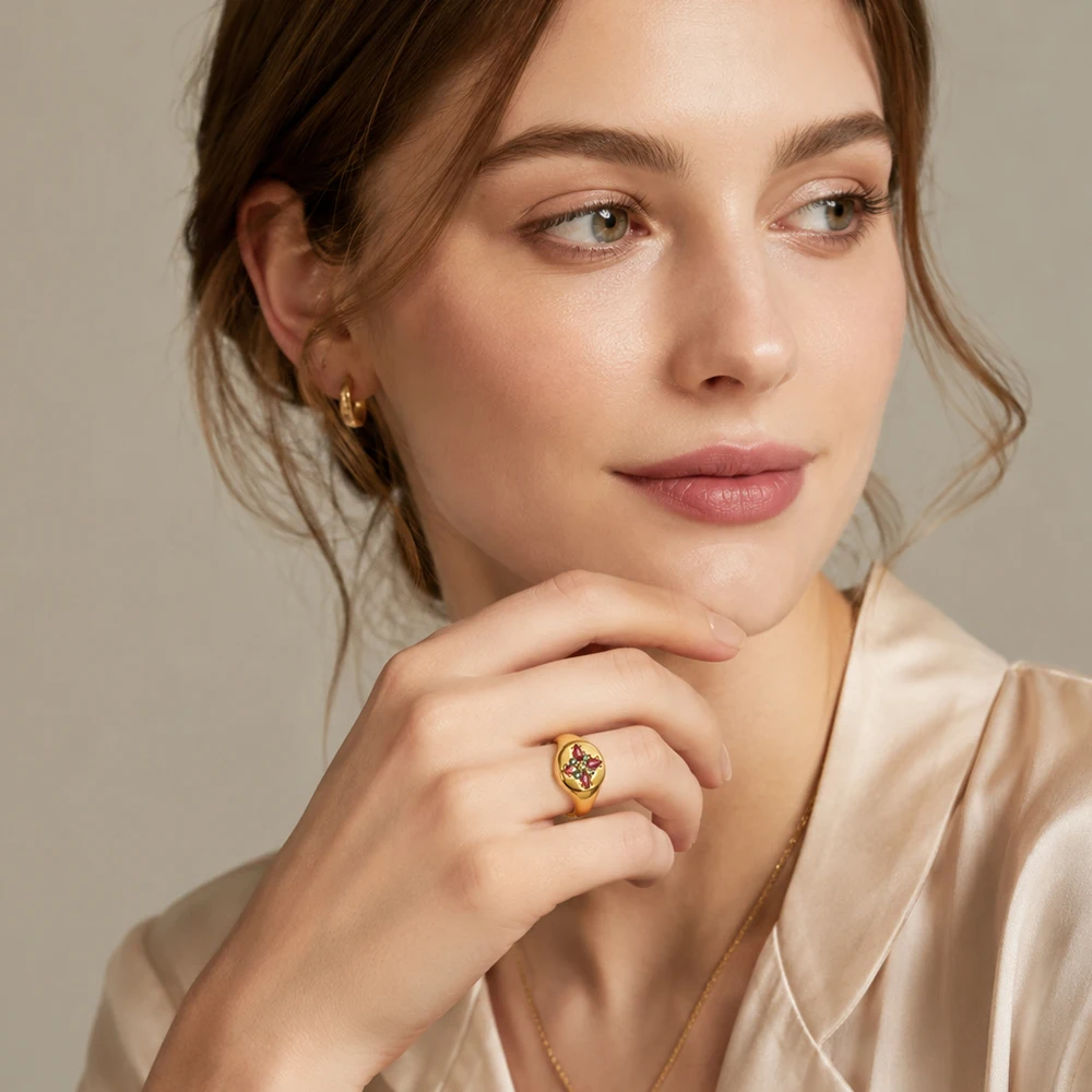 Ring Colourful Stones,Europe Nature Fine Jewerly For Elegance Women,2022 Spring Bohemia Gift In 925 Sterling Silver