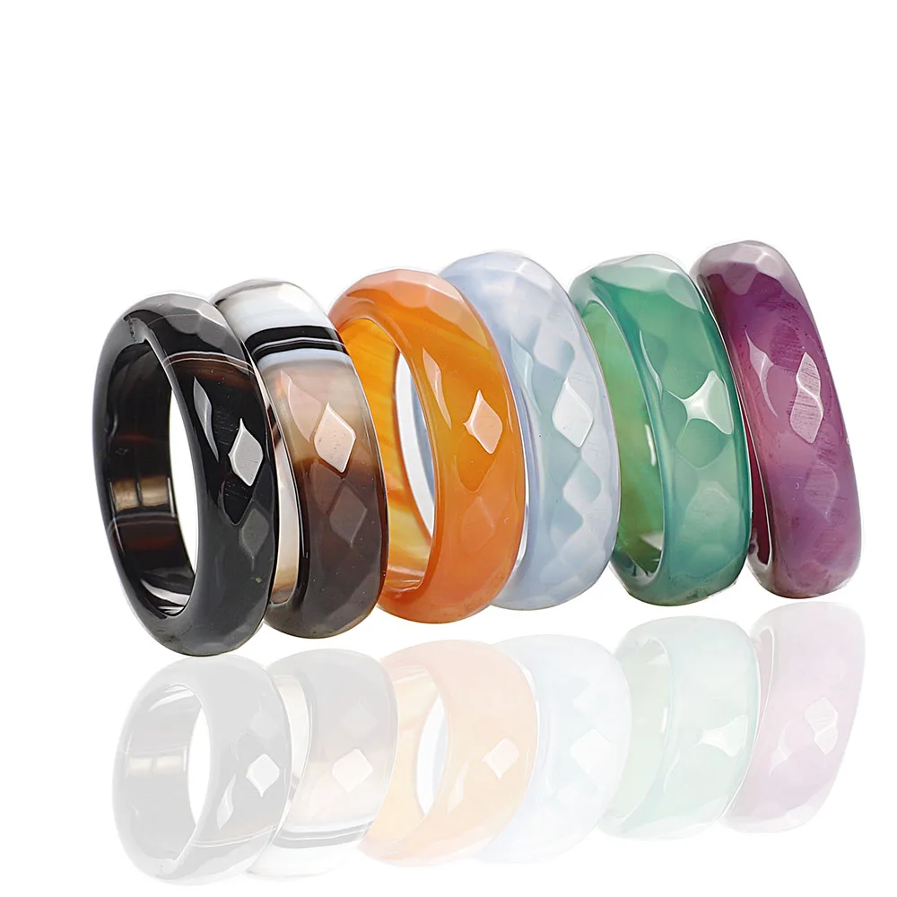 Wholesale Bulk Lots Womens 50Pcs Faceted Mixed Color Stone Finger Rings Band Couple Wedding Engagement Mens Ring FREE