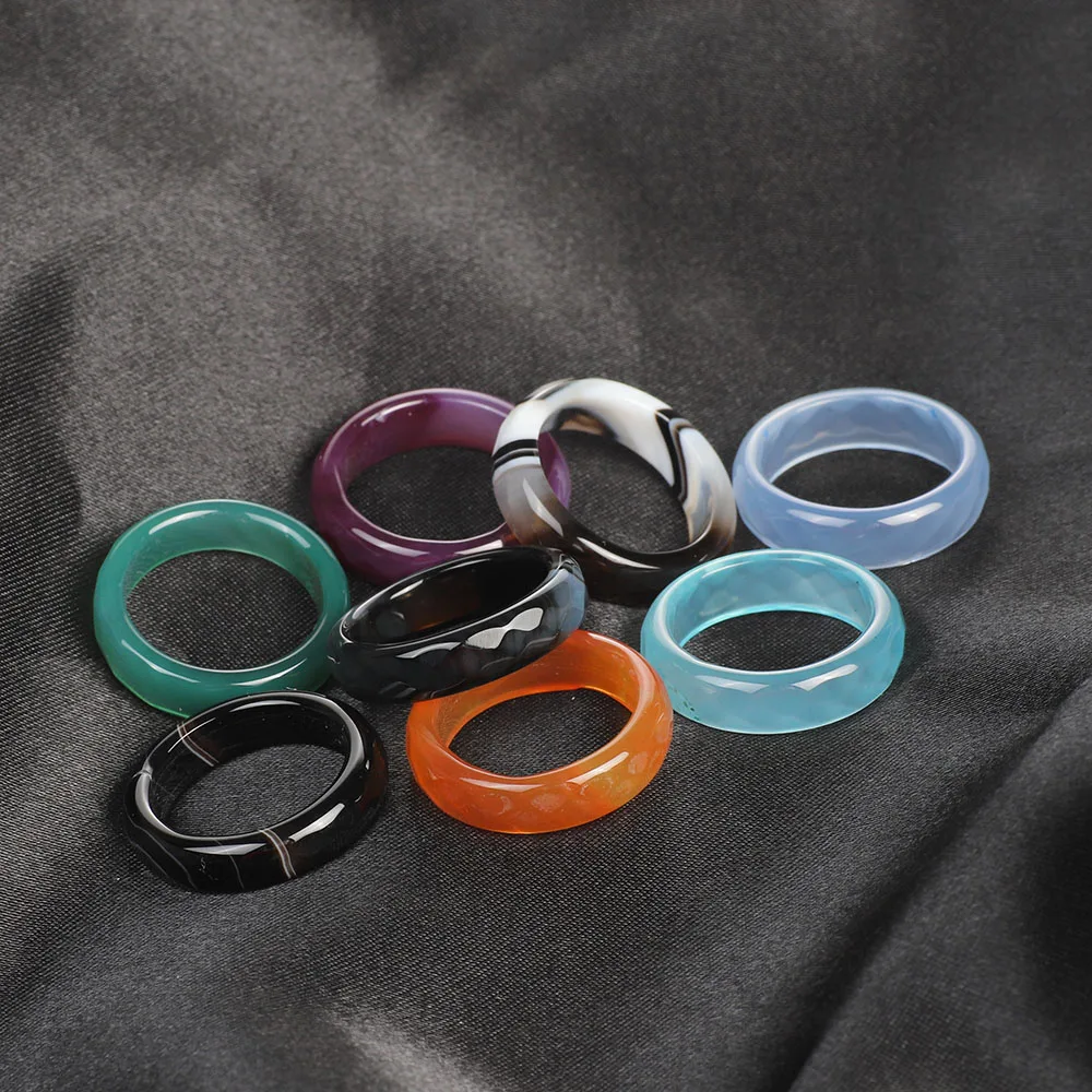 Wholesale Bulk Lots Womens 50Pcs Faceted Mixed Color Stone Finger Rings Band Couple Wedding Engagement Mens Ring FREE