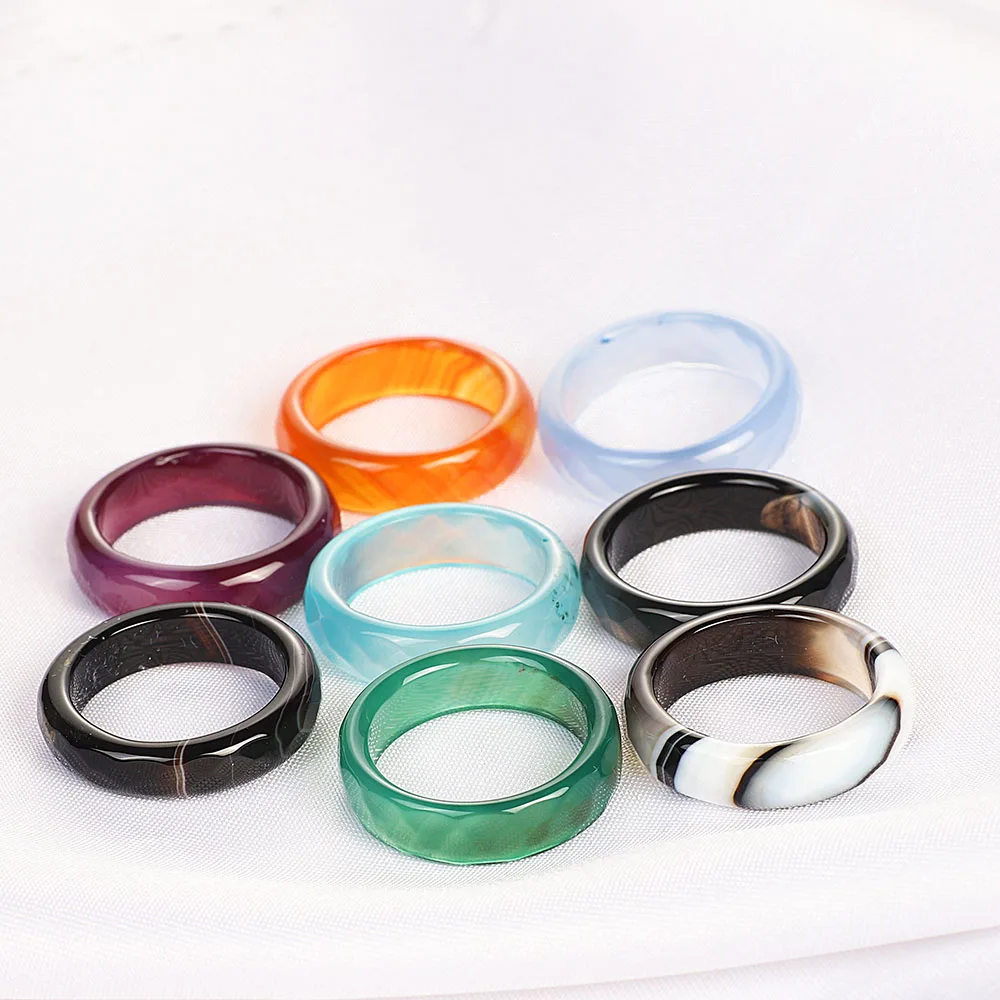 Wholesale Bulk Lots Womens 50Pcs Faceted Mixed Color Stone Finger Rings Band Couple Wedding Engagement Mens Ring FREE