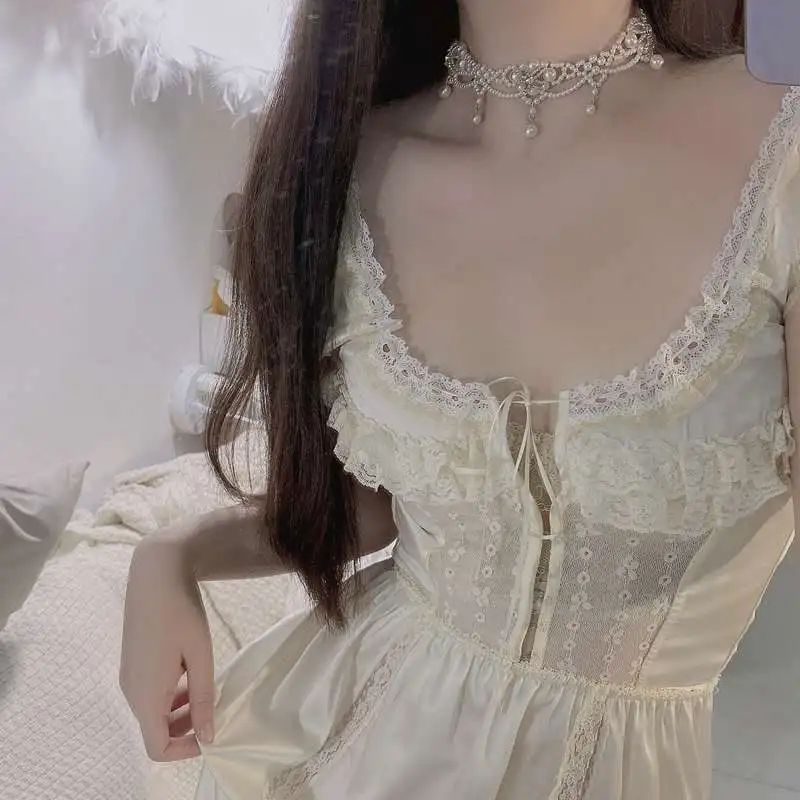 Luxury Vintage Pearl Choker Necklace For Women Princess Gorgeous Multilayers French Romantic Style Clavicle Chain Party Gift