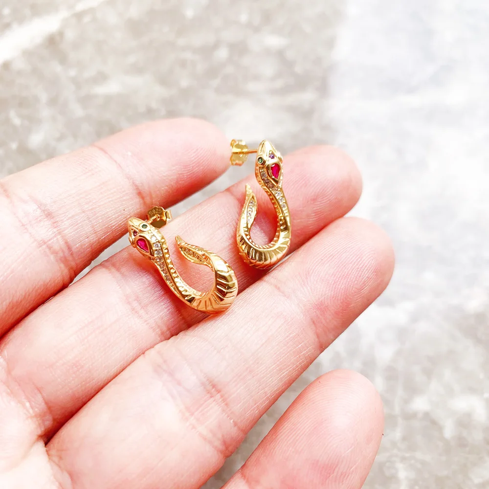Hinged Hoop Earrings Snake Gold Europe Style Bohemia Good Fine Jewerly For Women New Seduction Gift In 925 Sterling Silver