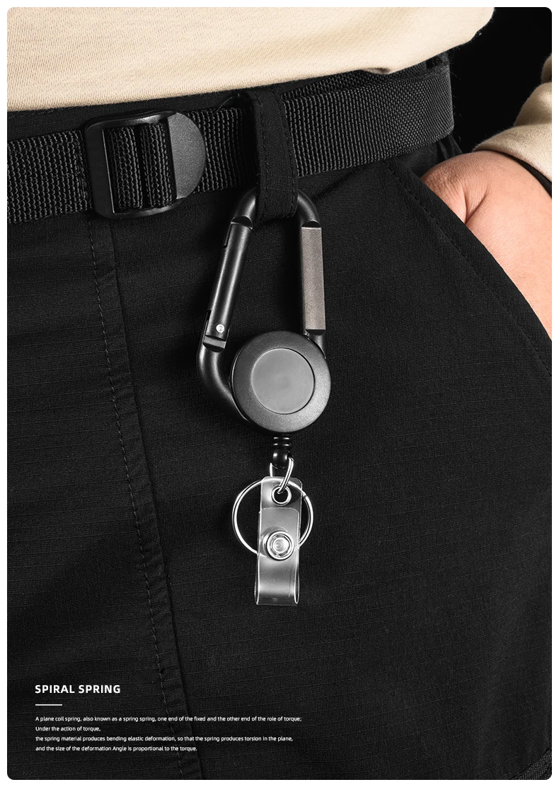 Kevlar Fiber Rope Camping Telescopic Burglar Chain Key Holder Tactical Keychain Outdoor Key Ring Return Retractable Key Chain