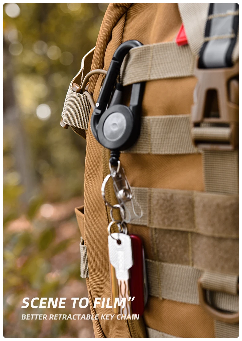 Kevlar Fiber Rope Camping Telescopic Burglar Chain Key Holder Tactical Keychain Outdoor Key Ring Return Retractable Key Chain