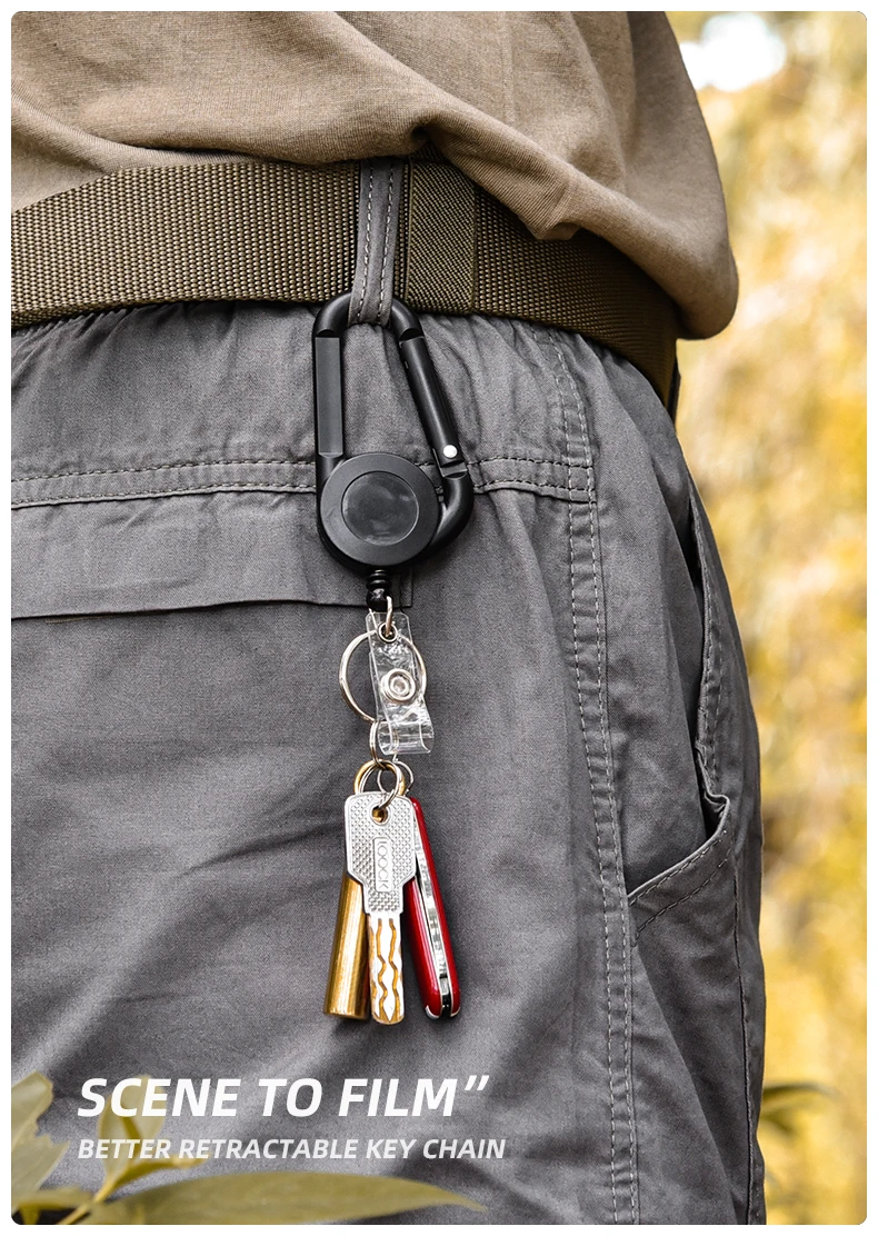 Kevlar Fiber Rope Camping Telescopic Burglar Chain Key Holder Tactical Keychain Outdoor Key Ring Return Retractable Key Chain