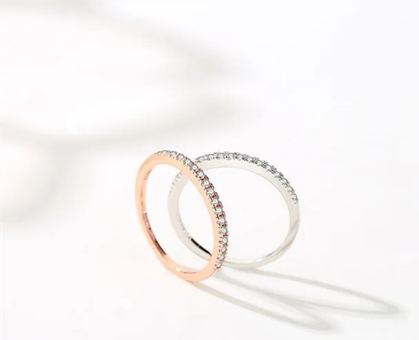 10/20Pcs/Lot New Fashion Row Rhineston Stainless Steel Ring For Women Simple Classic Mixed Style Jewelry Wedding Party Gifts