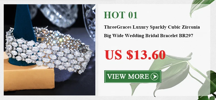 ThreeGraces New Fashion Cubic Zirconia Long Tassel Charms Elegant Engagement Rings for Women Bridal Wedding Prom Jewelry R225