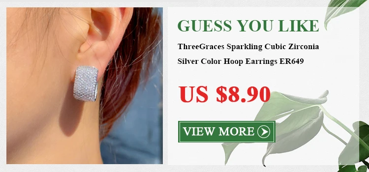 ThreeGraces New Fashion Cubic Zirconia Long Tassel Charms Elegant Engagement Rings for Women Bridal Wedding Prom Jewelry R225