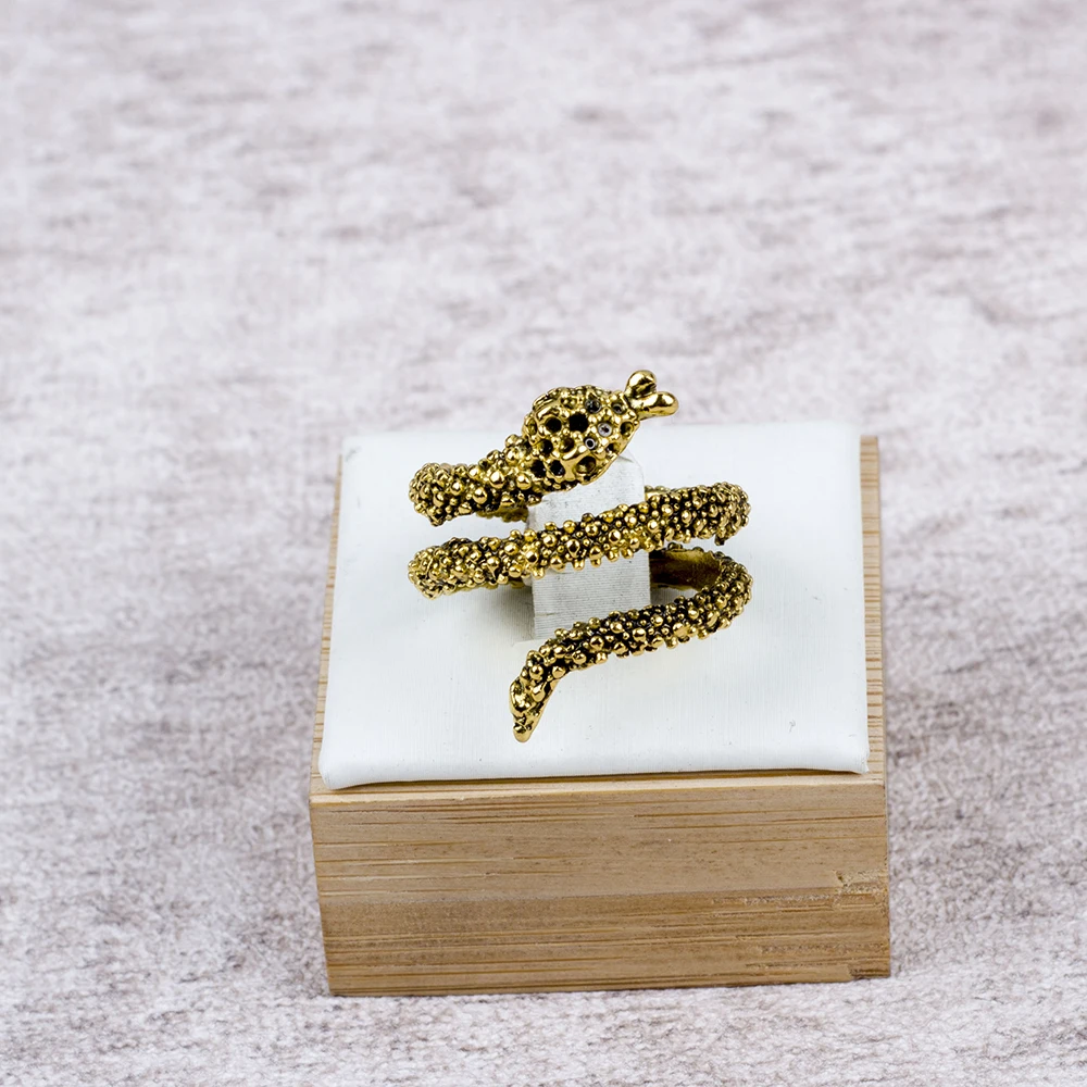 20Pcs/Lot Vintage Snake Animal Rings for Men and Women Adjustable Open Gothic Accessories Wholesale Punk Slivery Fashion Jewelry