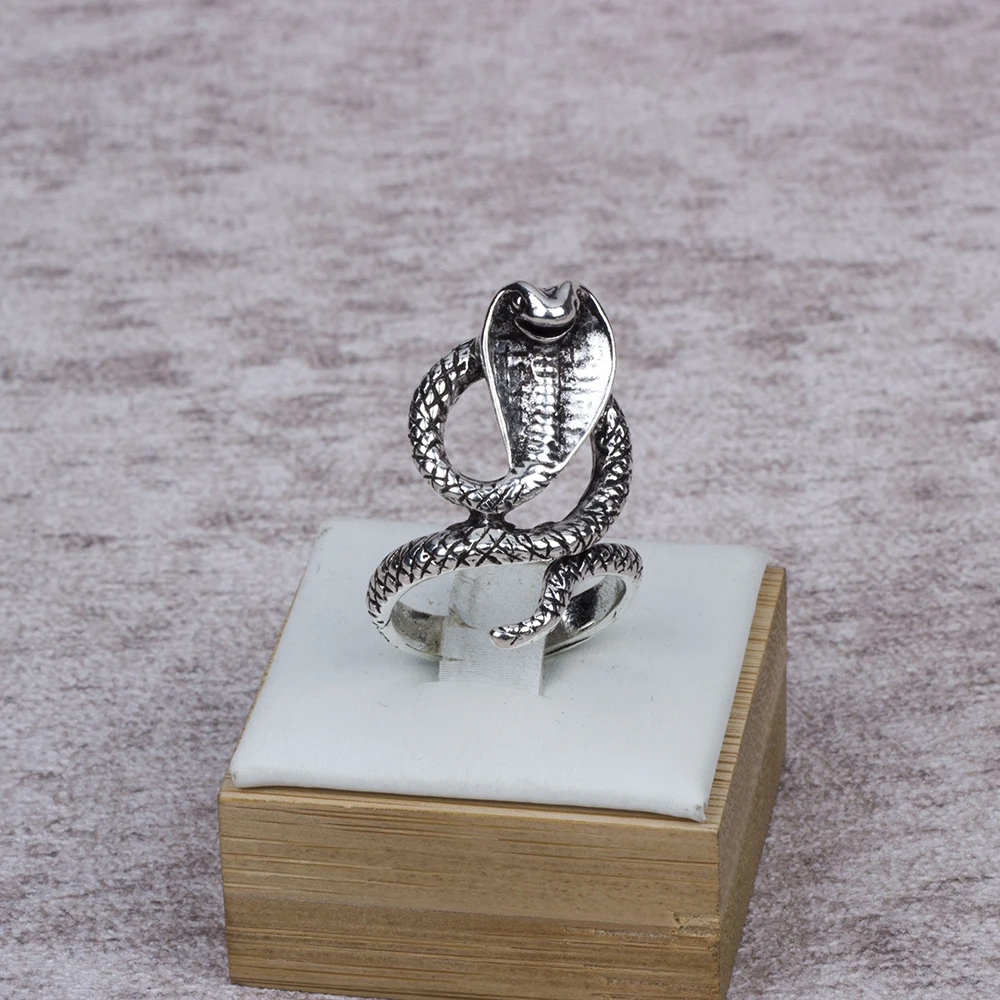 20Pcs/Lot Vintage Snake Animal Rings for Men and Women Adjustable Open Gothic Accessories Wholesale Punk Slivery Fashion Jewelry