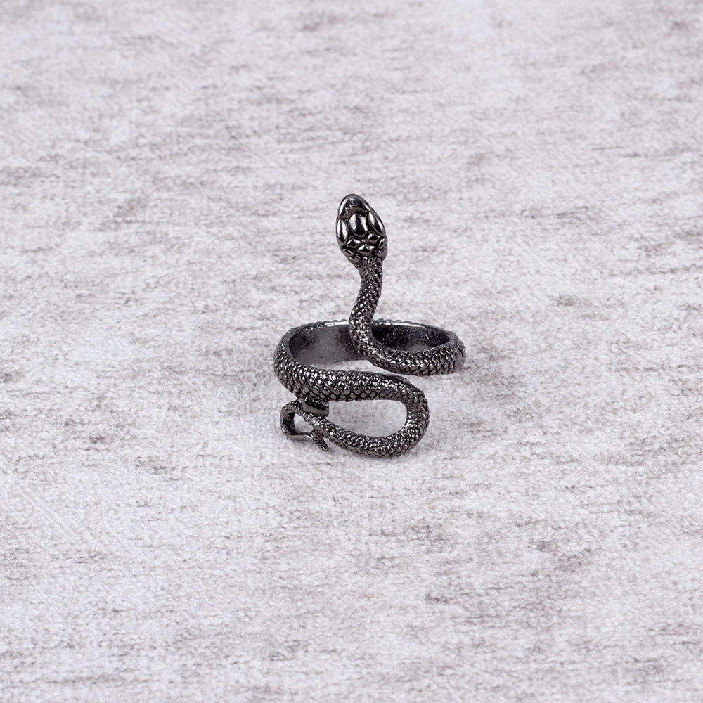 20Pcs/Lot Vintage Snake Animal Rings for Men and Women Adjustable Open Gothic Accessories Wholesale Punk Slivery Fashion Jewelry