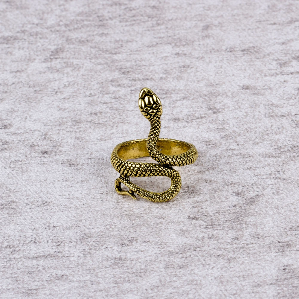 20Pcs/Lot Vintage Snake Animal Rings for Men and Women Adjustable Open Gothic Accessories Wholesale Punk Slivery Fashion Jewelry
