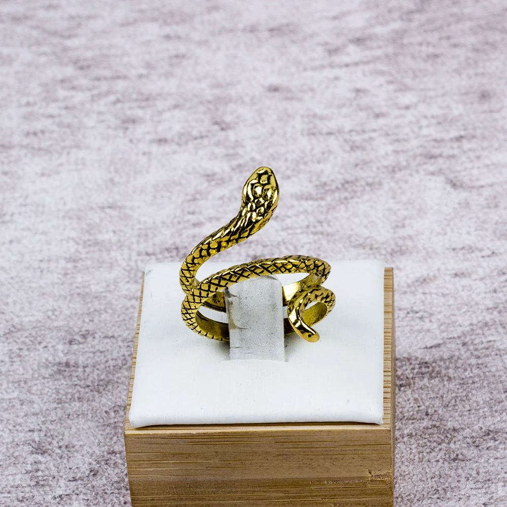 20Pcs/Lot Vintage Snake Animal Rings for Men and Women Adjustable Open Gothic Accessories Wholesale Punk Slivery Fashion Jewelry