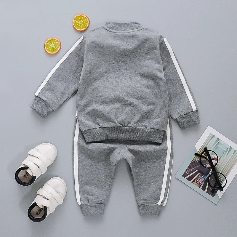 1-7Year Children Sport Suit Girl Long Sleeve Zipper Sweatshirt Pant 2Pcs Set Baby Clothes Kid Boy Tracksuit Autumn Coat A514