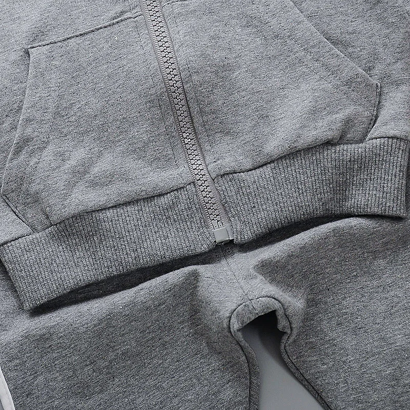 1-7Year Children Sport Suit Girl Long Sleeve Zipper Sweatshirt Pant 2Pcs Set Baby Clothes Kid Boy Tracksuit Autumn Coat A514