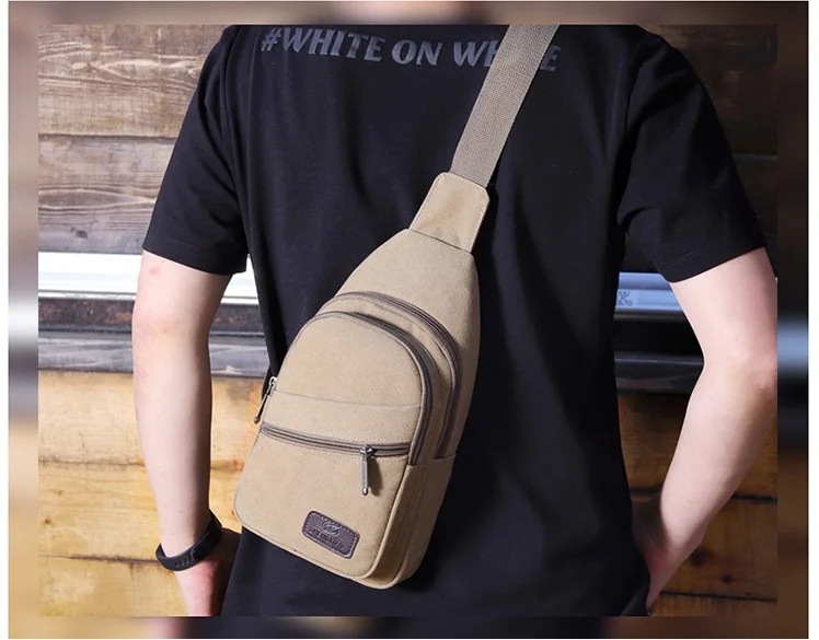 Xierya Men Canvas Crossbody Bag Wear-Resistant Outdoor Fashion Sports Bags for Men Black Male Casual Shoulder Bag Travel Satchel