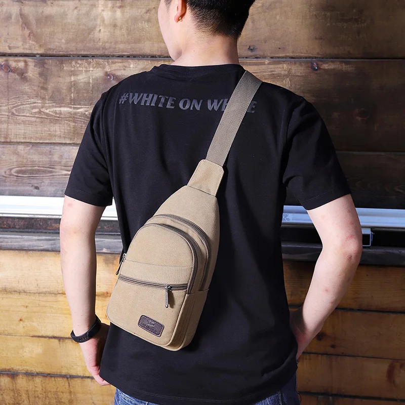 Xierya Men Canvas Crossbody Bag Wear-Resistant Outdoor Fashion Sports Bags for Men Black Male Casual Shoulder Bag Travel Satchel