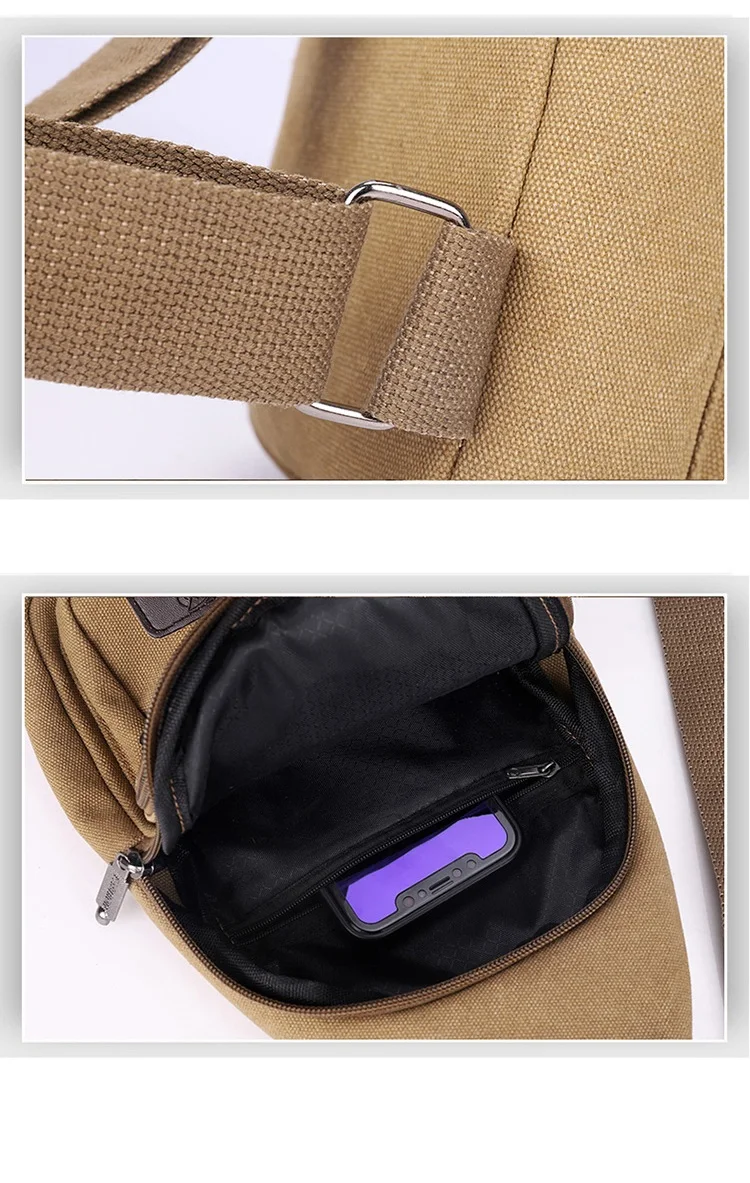 Xierya Men Canvas Crossbody Bag Wear-Resistant Outdoor Fashion Sports Bags for Men Black Male Casual Shoulder Bag Travel Satchel