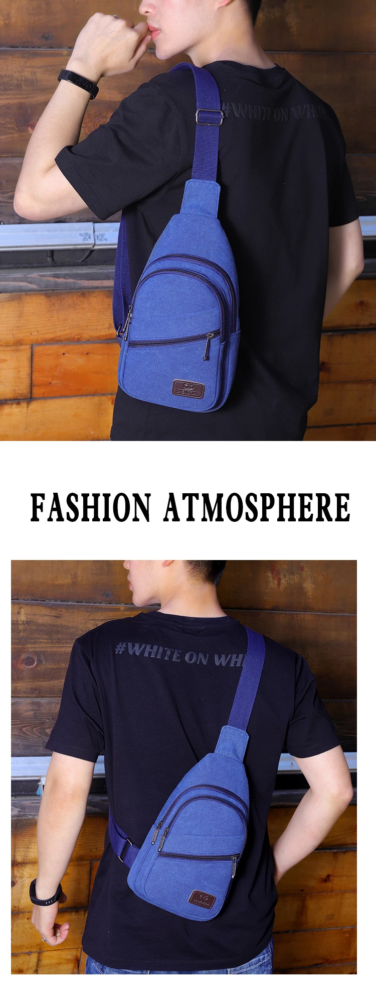 Xierya Men Canvas Crossbody Bag Wear-Resistant Outdoor Fashion Sports Bags for Men Black Male Casual Shoulder Bag Travel Satchel