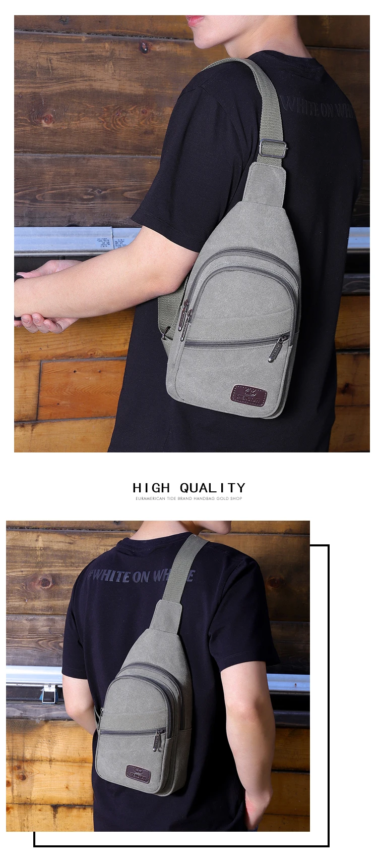 Xierya Men Canvas Crossbody Bag Wear-Resistant Outdoor Fashion Sports Bags for Men Black Male Casual Shoulder Bag Travel Satchel