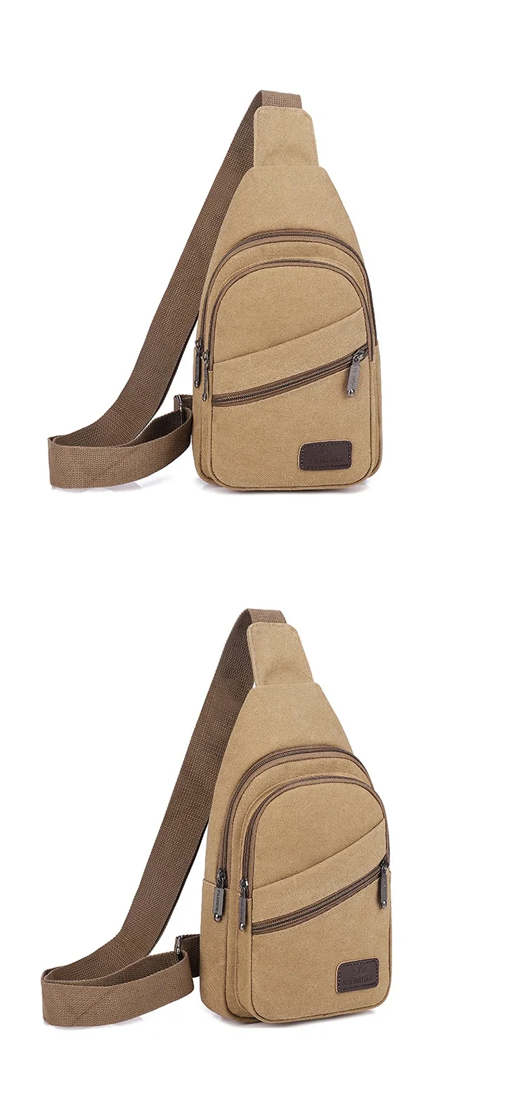 Xierya Men Canvas Crossbody Bag Wear-Resistant Outdoor Fashion Sports Bags for Men Black Male Casual Shoulder Bag Travel Satchel