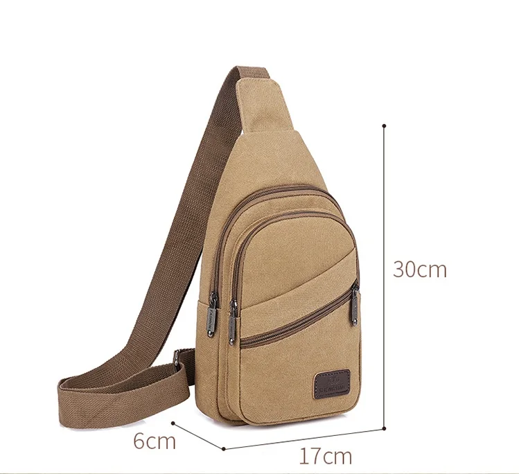 Xierya Men Canvas Crossbody Bag Wear-Resistant Outdoor Fashion Sports Bags for Men Black Male Casual Shoulder Bag Travel Satchel
