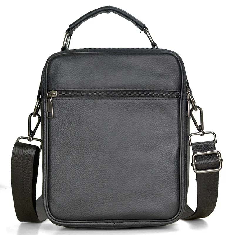 Small Men Genuine Leather Shoulder Bag Men's Cowhide Leather Handbag for Tablet Male Messenger Bags Crossbody Bag Boy Briefcase