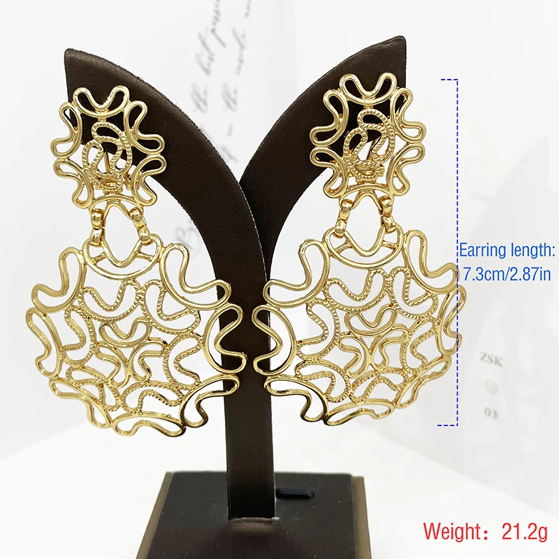 Vintage Women Earrings Fashion Jewelry Two Tone Big Drop Earrings Wedding Party Gift Trending