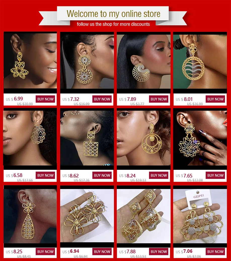 Vintage Women Earrings Fashion Jewelry Two Tone Big Drop Earrings Wedding Party Gift Trending