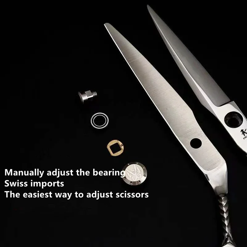 FnLune 6.0 Top Screw Professional Hair Salon Scissors Cut Barber Accessories Haircut Thinning Shear Hairdressing Tool Scissors
