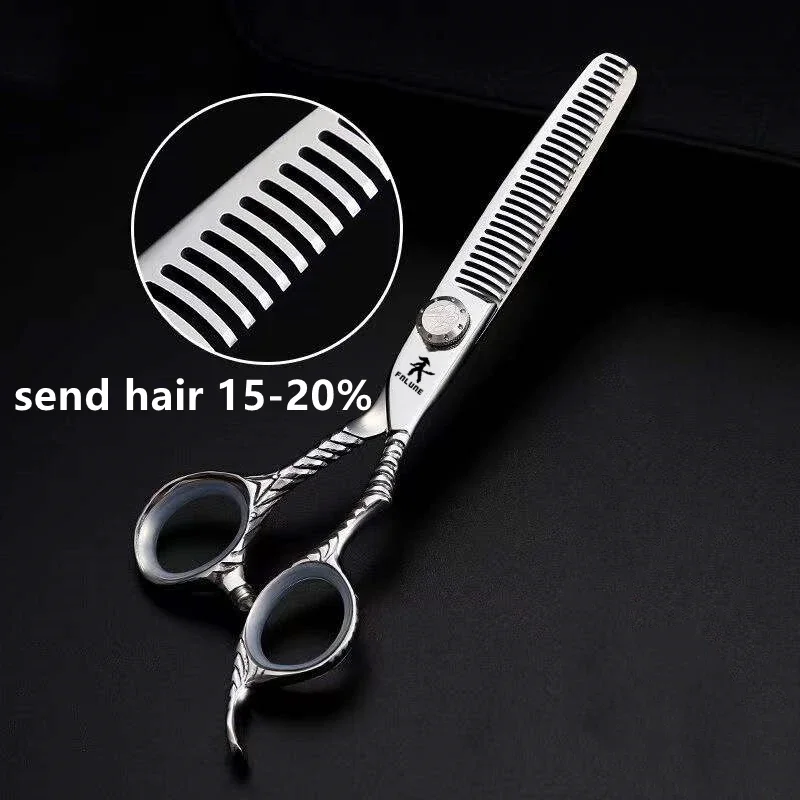 FnLune 6.0 Top Screw Professional Hair Salon Scissors Cut Barber Accessories Haircut Thinning Shear Hairdressing Tool Scissors