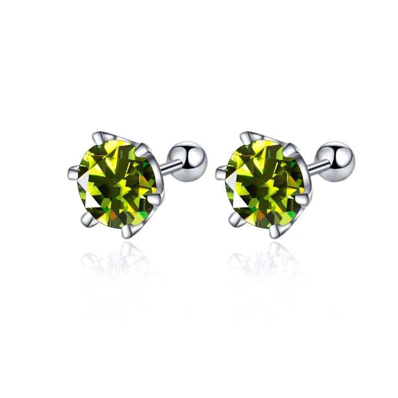 Butterflykiss 0.2-0.5ct Moissanite Screw Stud Earring D Color 925 Sterling Silver Sparkle Earrings For Women Men Wedding Jewelry