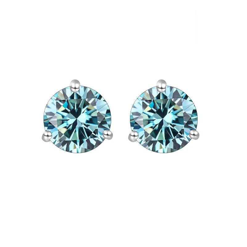 Butterflykiss 0.2-0.5ct Moissanite Screw Stud Earring D Color 925 Sterling Silver Sparkle Earrings For Women Men Wedding Jewelry