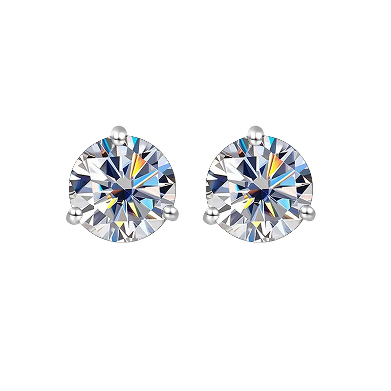 Butterflykiss 0.2-0.5ct Moissanite Screw Stud Earring D Color 925 Sterling Silver Sparkle Earrings For Women Men Wedding Jewelry