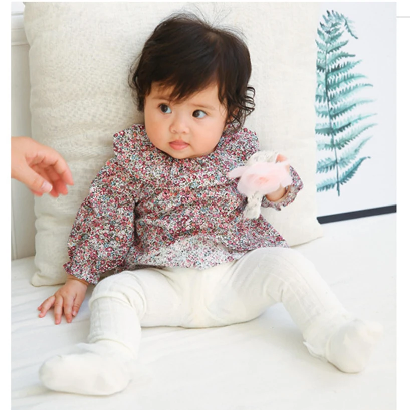0-24m Baby Girls Ruffles Summr Shirt Tops Cotton Long Sleeve Lace Blouses Infant Newborn Baby Tops Children Shirts Baby Clothing