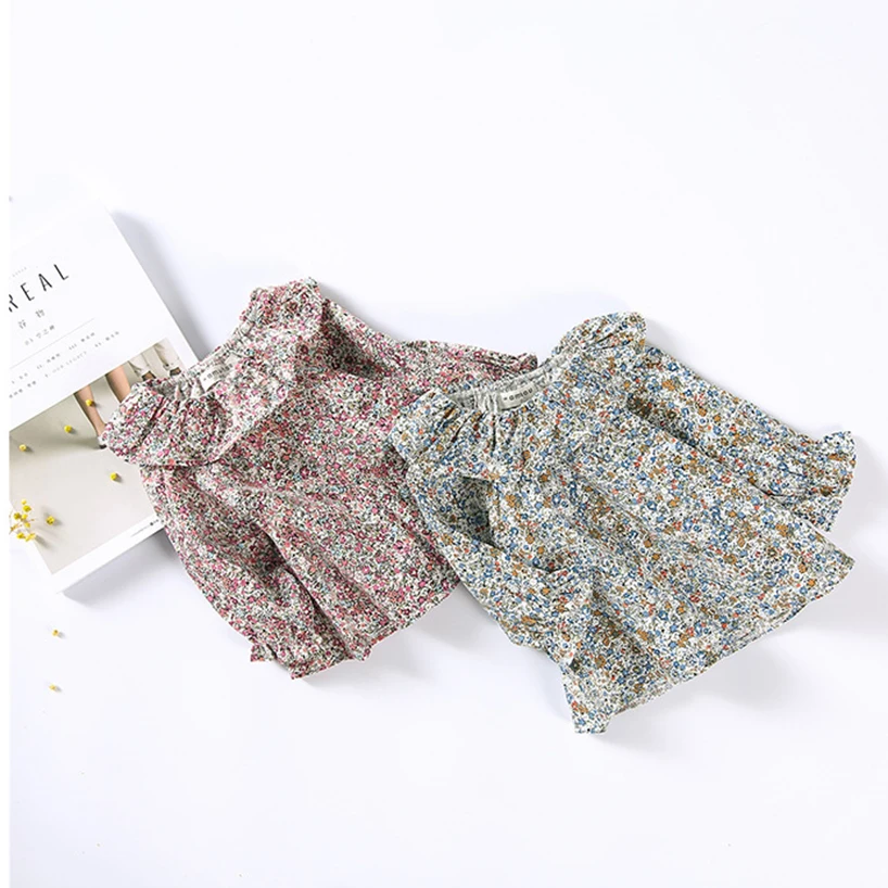 0-24m Baby Girls Ruffles Summr Shirt Tops Cotton Long Sleeve Lace Blouses Infant Newborn Baby Tops Children Shirts Baby Clothing