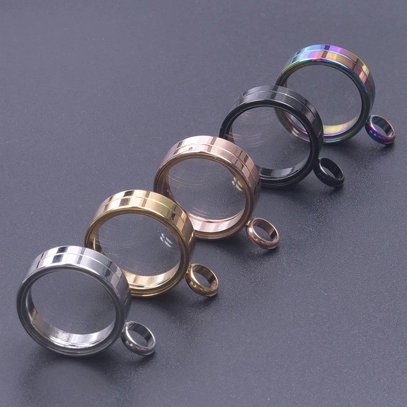 10PCS 10-40mm Round Glass Medallions floating charms for living lockets Rust-proof Stainless Steel Pendants Craft Photo Jewelry