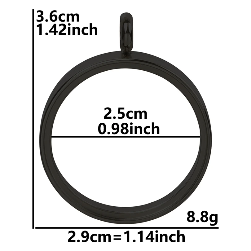 10PCS 10-40mm Round Glass Medallions floating charms for living lockets Rust-proof Stainless Steel Pendants Craft Photo Jewelry