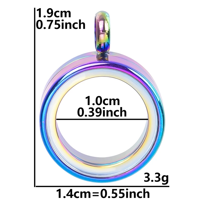 10PCS 10-40mm Round Glass Medallions floating charms for living lockets Rust-proof Stainless Steel Pendants Craft Photo Jewelry