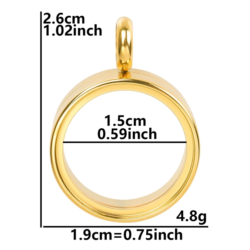 10PCS 10-40mm Round Glass Medallions floating charms for living lockets Rust-proof Stainless Steel Pendants Craft Photo Jewelry