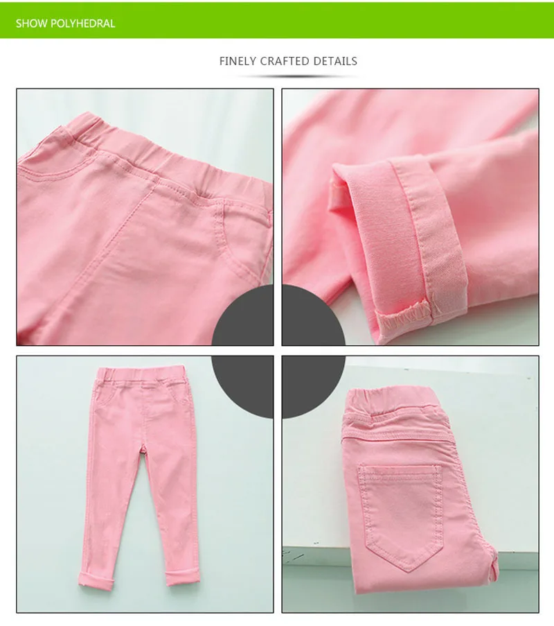 Girls Pants Children Kids Pencil Pants Spring Summer Fashion Candy Colors
