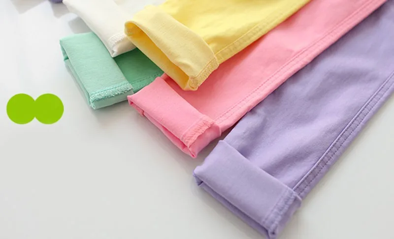 Girls Pants Children Kids Pencil Pants Spring Summer Fashion Candy Colors