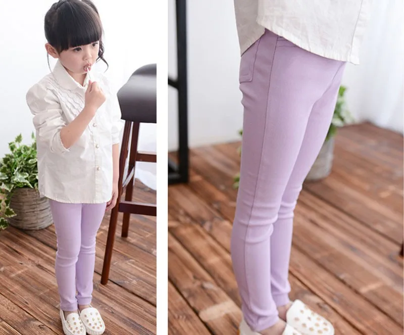 Girls Pants Children Kids Pencil Pants Spring Summer Fashion Candy Colors