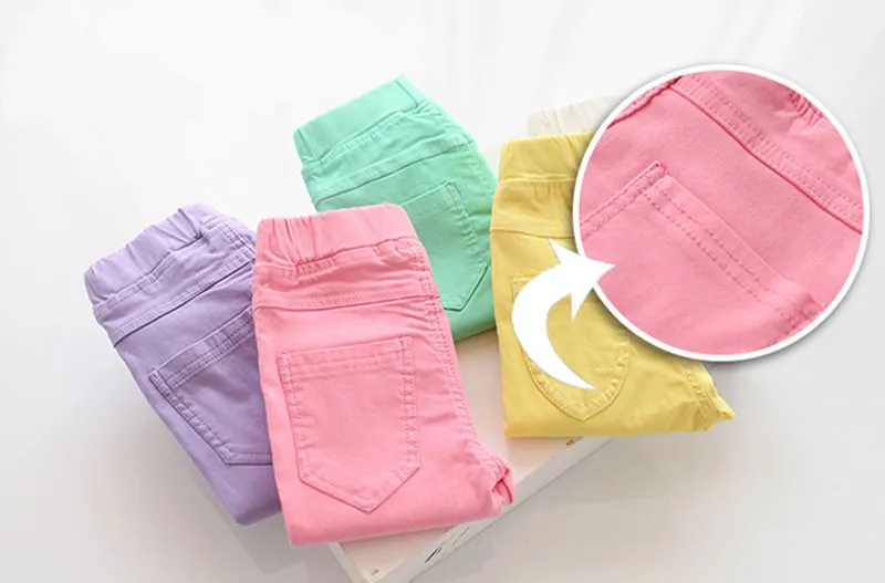 Girls Pants Children Kids Pencil Pants Spring Summer Fashion Candy Colors