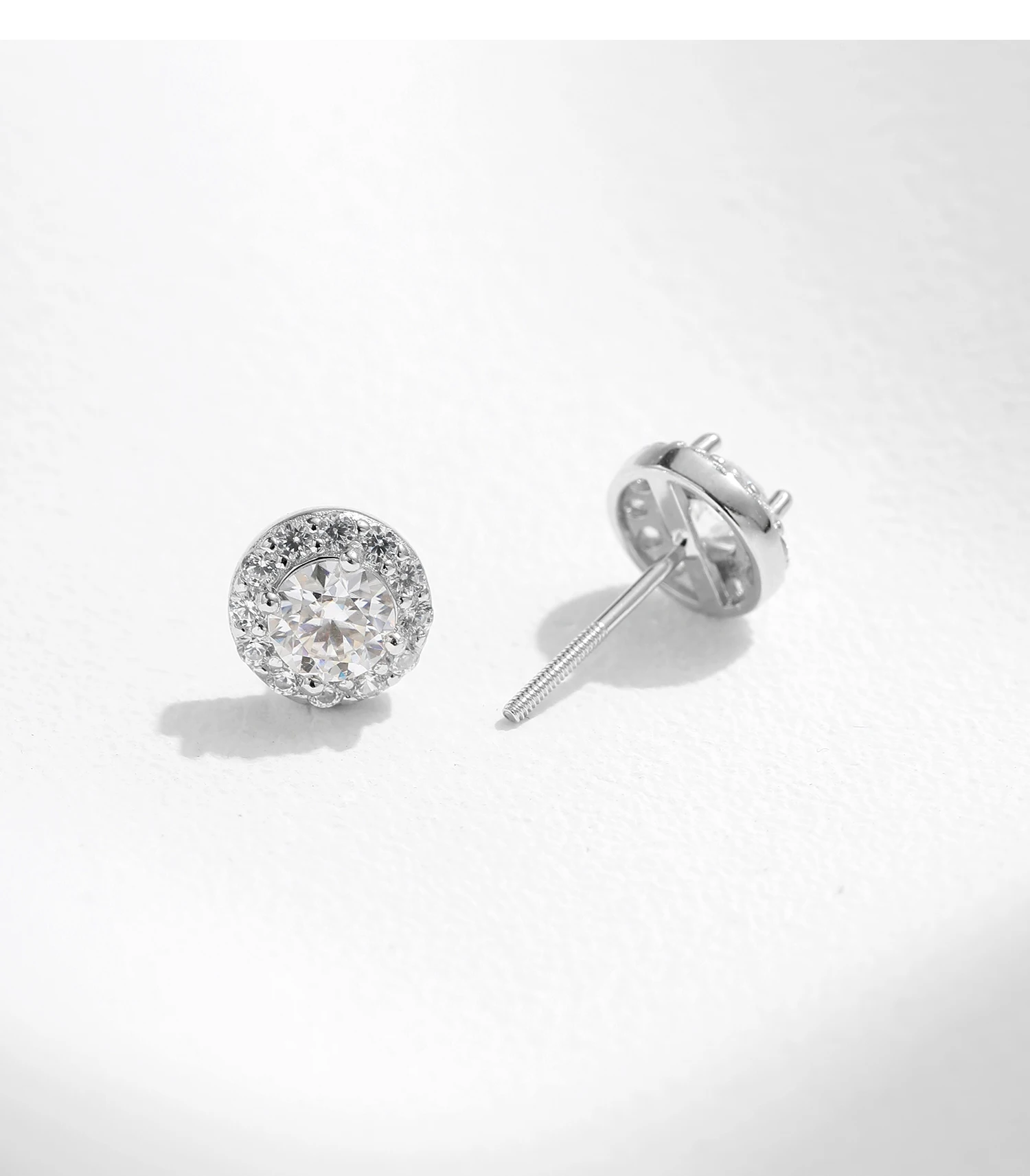 MODIAN 1.00CT Moissanite Earrings For Women 925 Sterling Silver Classic Round Prong Setting D Color Lab Diamonds Wedding Jewelry