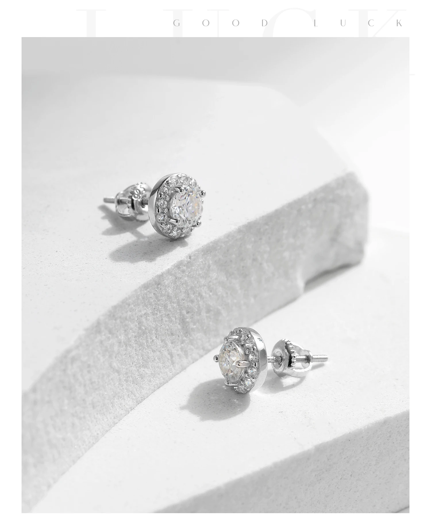 MODIAN 1.00CT Moissanite Earrings For Women 925 Sterling Silver Classic Round Prong Setting D Color Lab Diamonds Wedding Jewelry