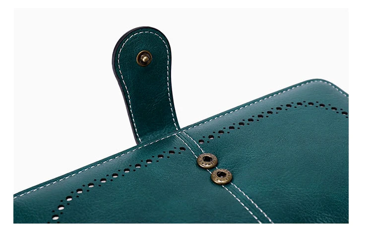 Aliwood Brand Hollow Women Leather Wallet Clutch 4 Fold Female Long Wallets Zipper Purses Strap Money Clip Card Holder Carteras