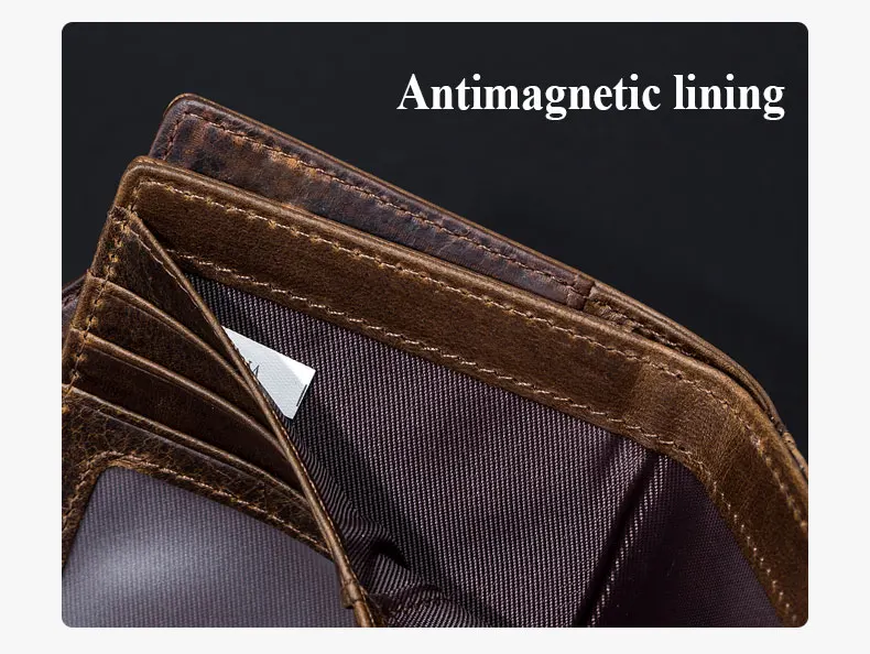 SCHLATUM Genuine Leather Men Business Wallet RFID Men Card Id Holder Coin Purse Travel Wallet  Anti-theft Swipe