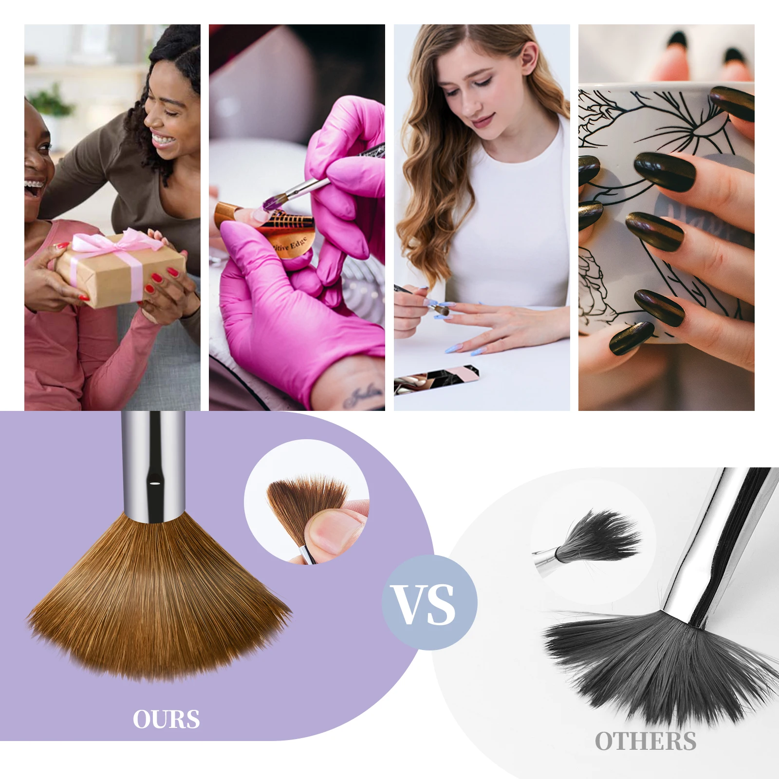 Shine Chance Acrylic Nail Art Brush, 100% Pure Kolinsky Hair Oval Nail Brush for Acrylic Application,Professional Nail Extension