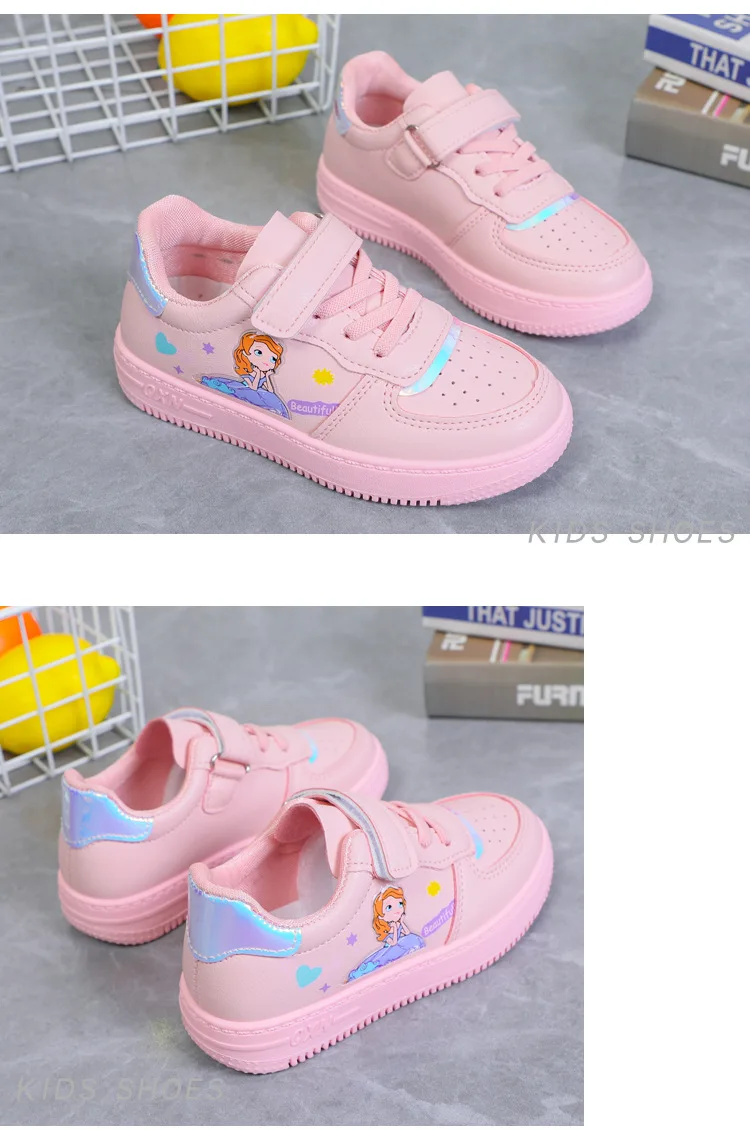 Kids Sneakers Four Seasons Girls Fashion Sports Running Shoes Non-slip Children's Flat Shoes Casual Breathable Outdoor Sneaker